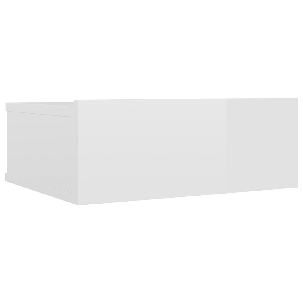 Table de chevet flottante Blanc brillant 40x30x15 cm Aggloméré Tables de chevet vidaXL   