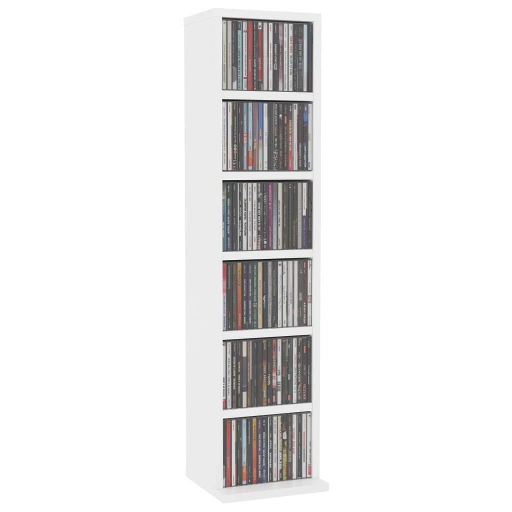 Armoire à CD Blanc 21x20x88 cm Bois d'ingénierie - Xios Store SNC