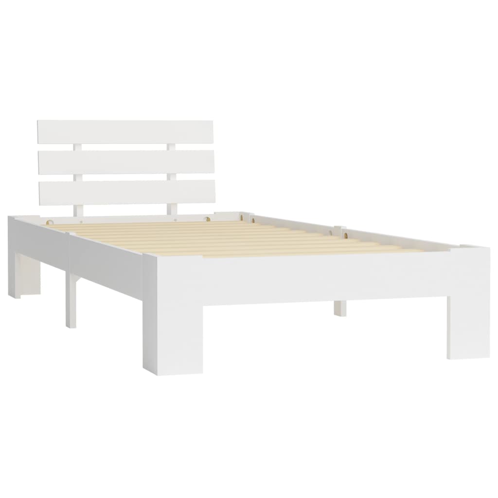 Cadre de lit Blanc Bois de pin massif 90 x 200 cm Lits & cadres de lit vidaXL   