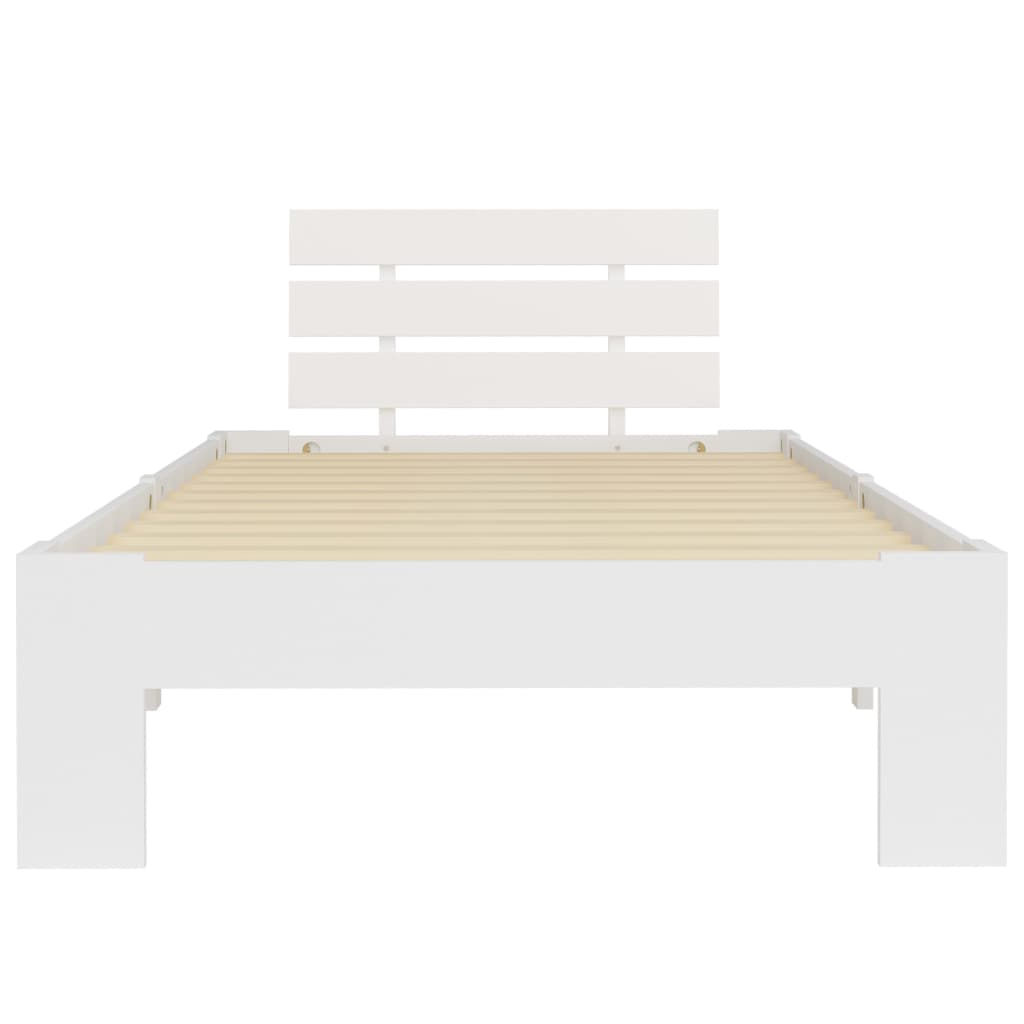 Cadre de lit Blanc Bois de pin massif 90 x 200 cm Lits & cadres de lit vidaXL   