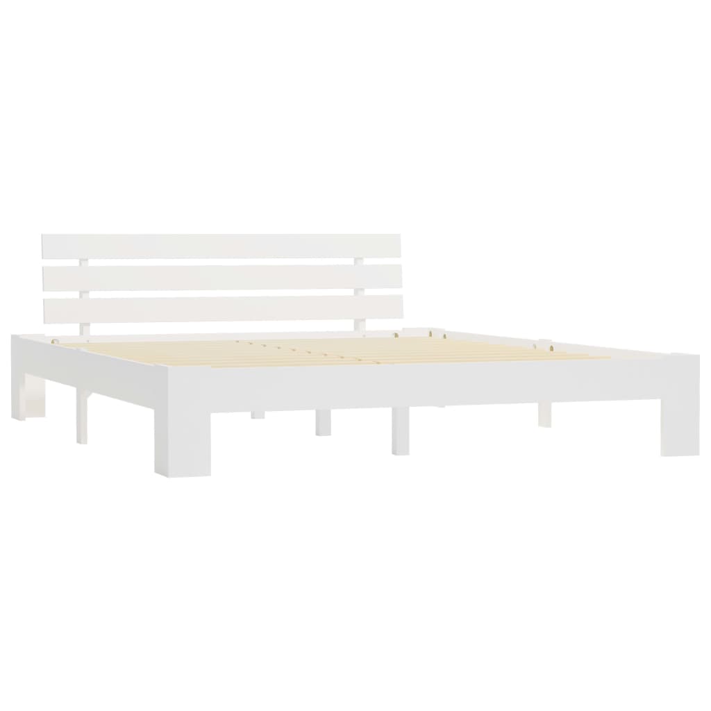 Cadre de lit Blanc Bois de pin massif 160 x 200 cm Lits & cadres de lit vidaXL   