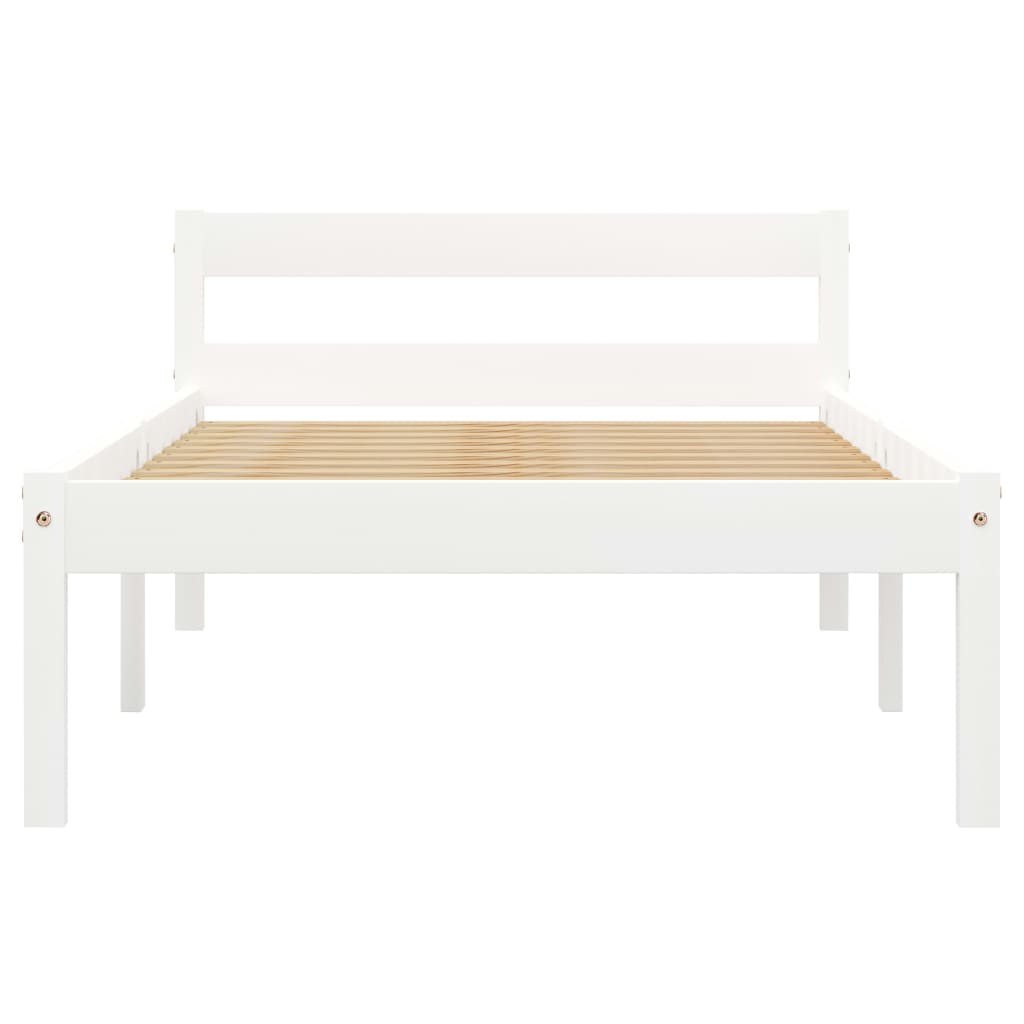 Cadre de lit Blanc Bois de pin massif 90 x 200 cm Lits & cadres de lit vidaXL   