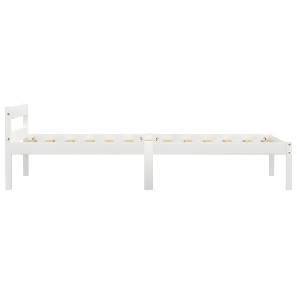 Cadre de lit Blanc Bois de pin massif 90 x 200 cm Lits & cadres de lit vidaXL   