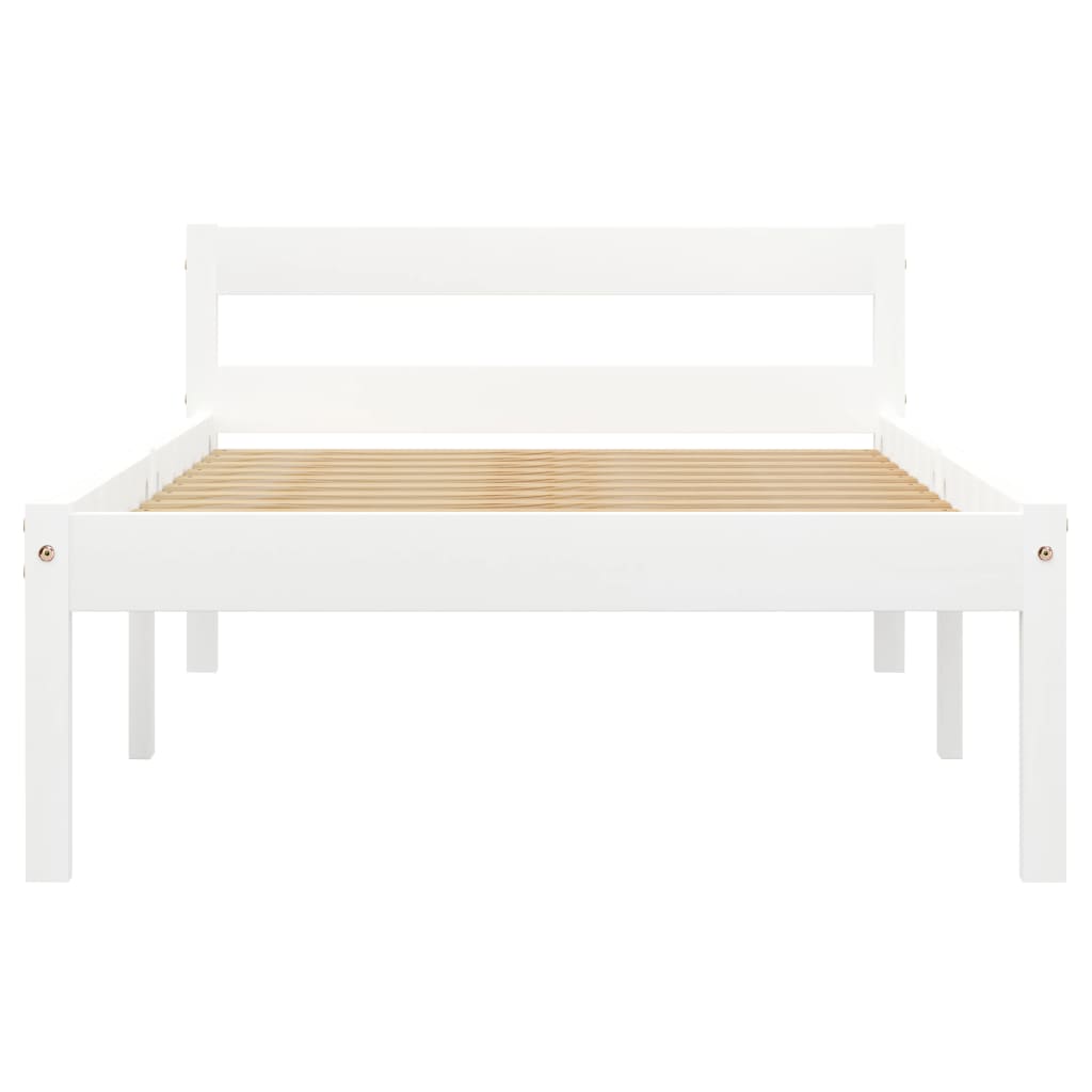 Cadre de lit Blanc Bois de pin massif 100 x 200 cm Lits & cadres de lit vidaXL   