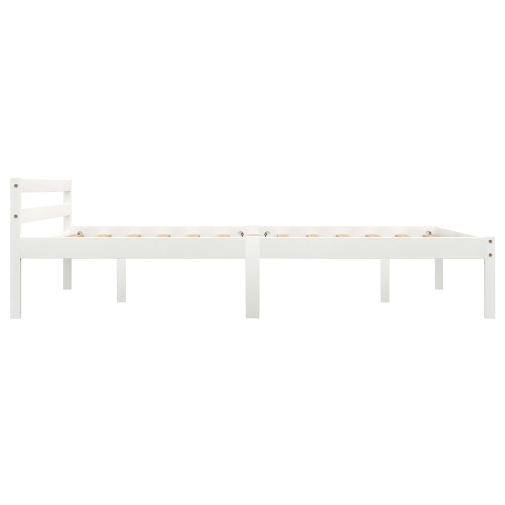 Cadre de lit Blanc Bois de pin massif 140 x 200 cm Lits & cadres de lit vidaXL   