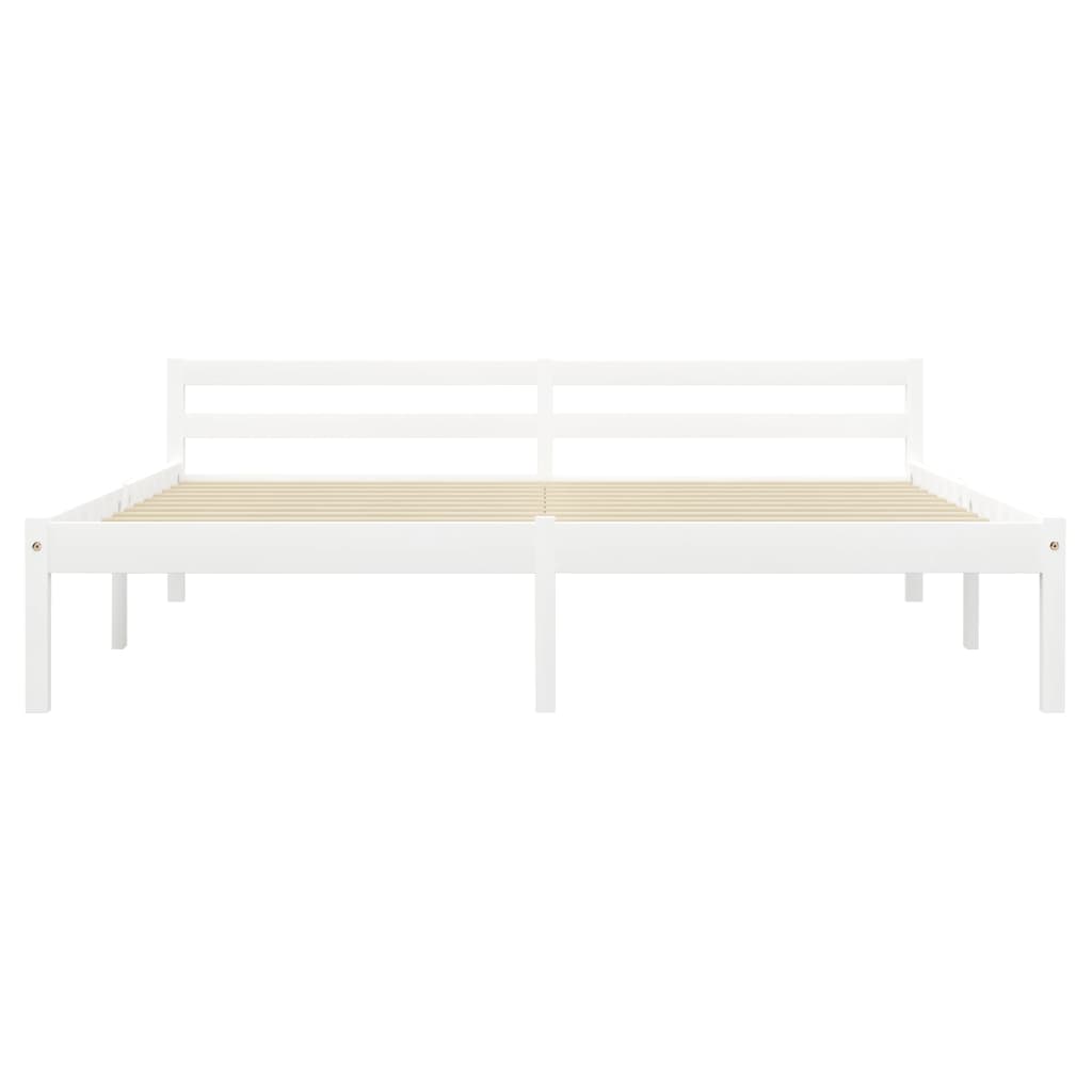 Cadre de lit Blanc Bois de pin massif 160 x 200 cm Lits & cadres de lit vidaXL   