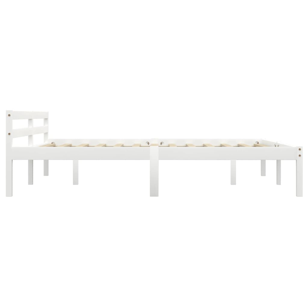 Cadre de lit Blanc Bois de pin massif 160 x 200 cm Lits & cadres de lit vidaXL   