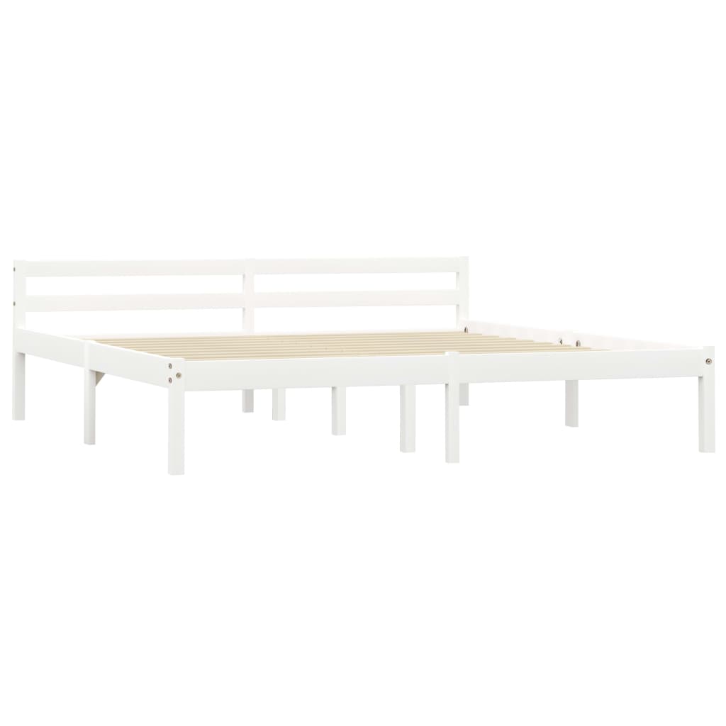 Cadre de lit Blanc Bois de pin massif 180 x 200 cm Lits & cadres de lit vidaXL   