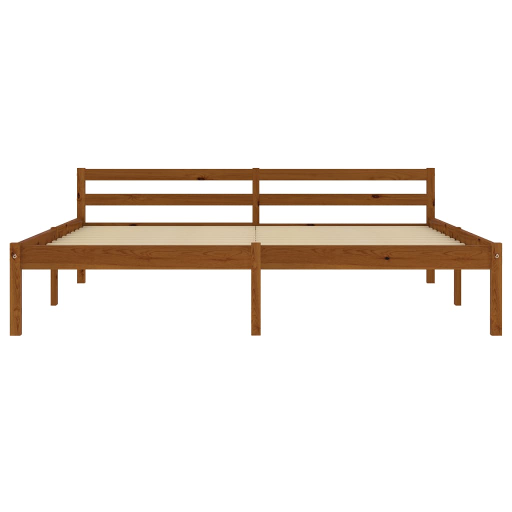 Cadre de lit Marron miel Bois de pin massif 180 x 200 cm Lits & cadres de lit vidaXL   