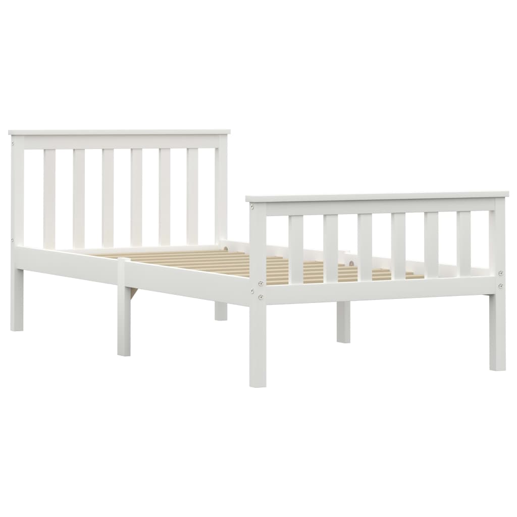 Cadre de lit Blanc Bois de pin massif 100 x 200 cm Lits & cadres de lit vidaXL   