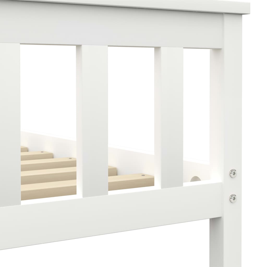 Cadre de lit Blanc Bois de pin massif 100 x 200 cm Lits & cadres de lit vidaXL   