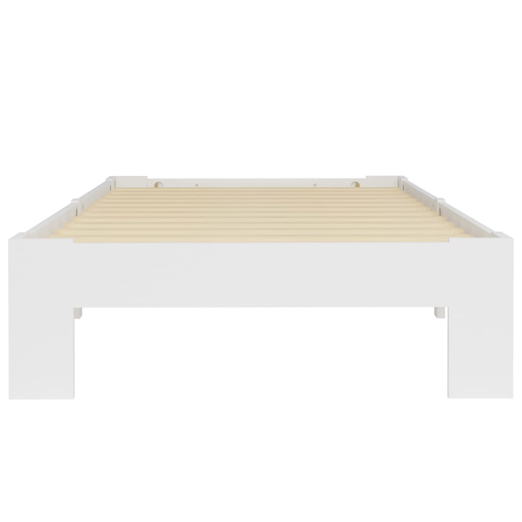 Cadre de lit Blanc Bois de pin massif 90 x 200 cm Lits & cadres de lit vidaXL   