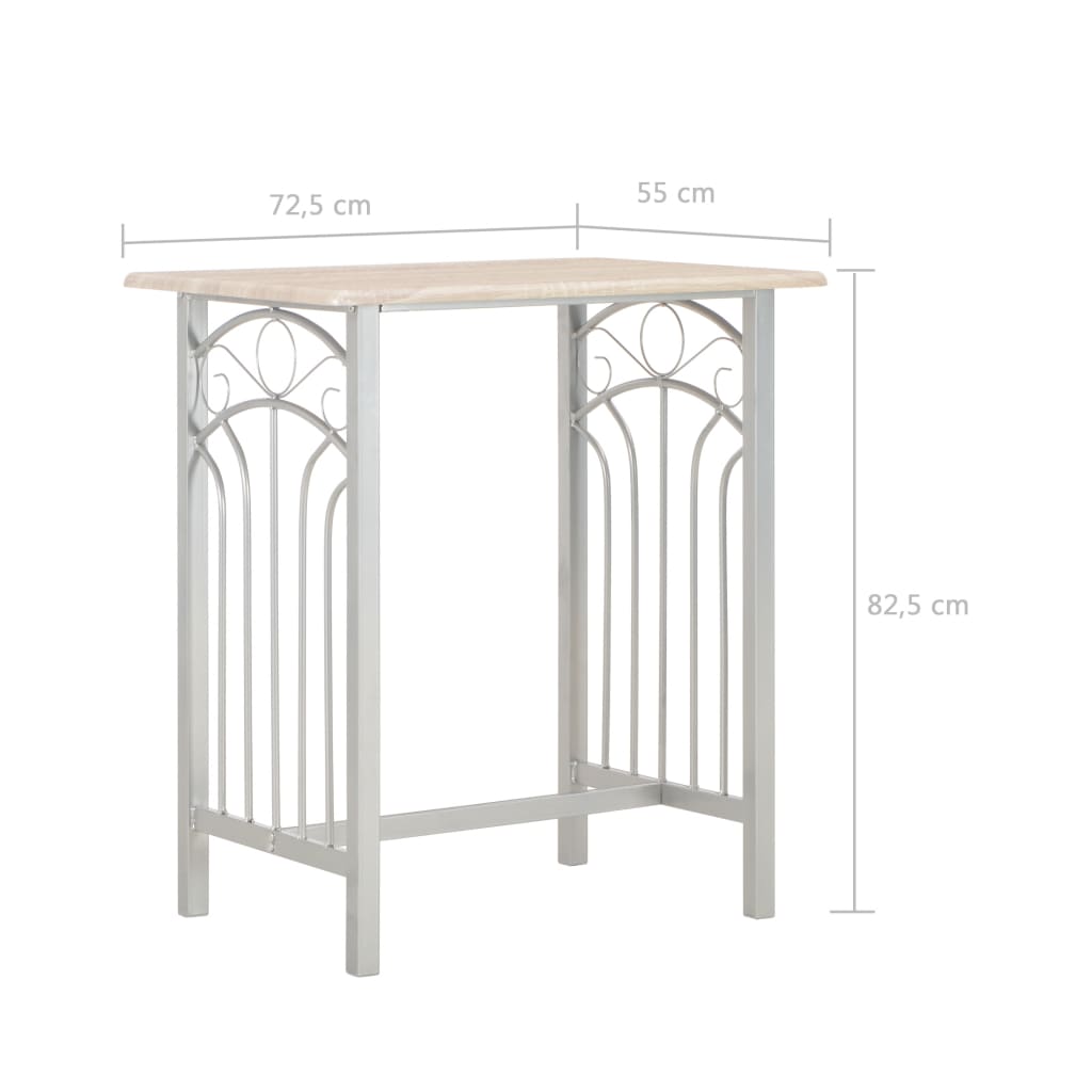 Ensemble de bar 3 pcs Bois et acier Meubles de salle à manger vidaXL   