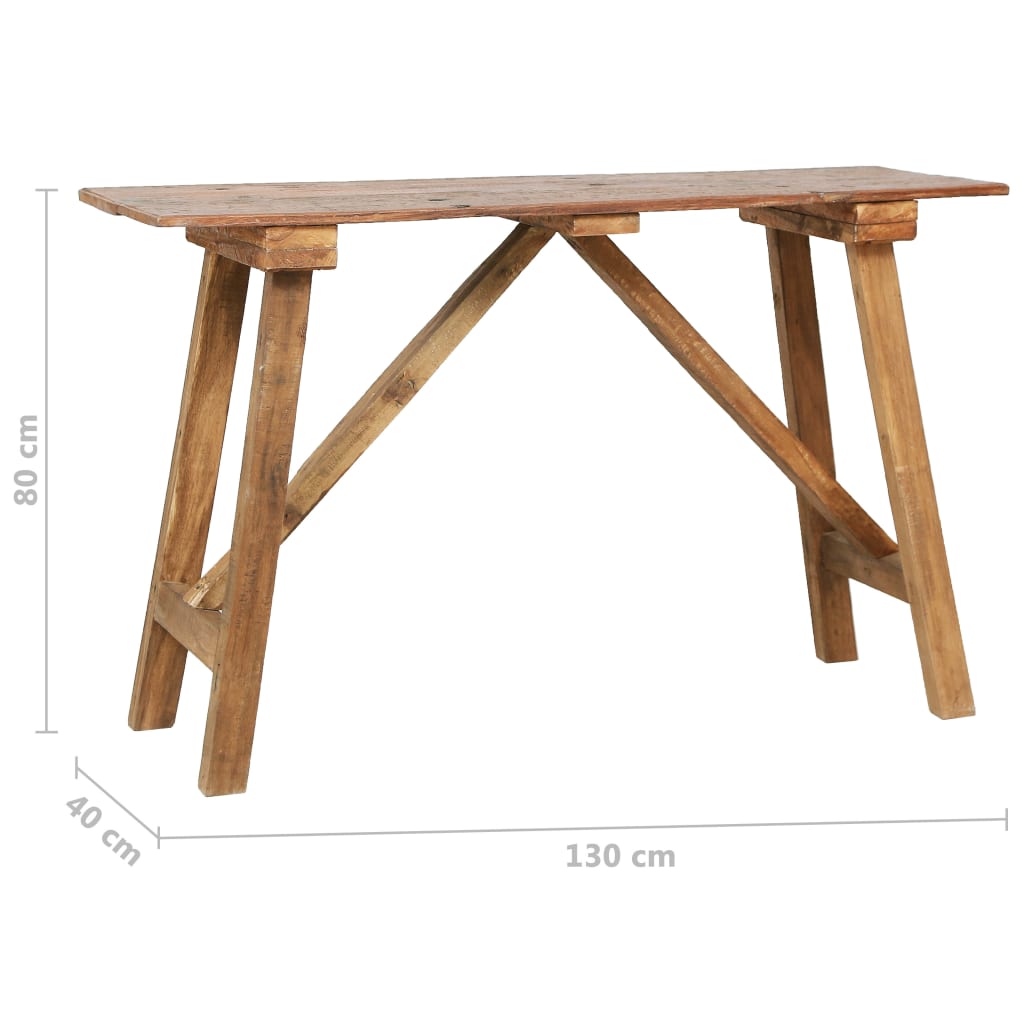 Table console 130x40x80 cm bois de récupération mélangé Tables d'appoint vidaXL