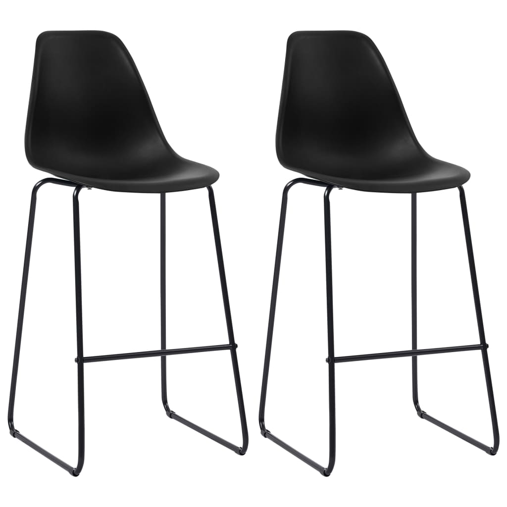 Chaises de bar lot de 2 noir plastique Tabourets de bar vidaXL   