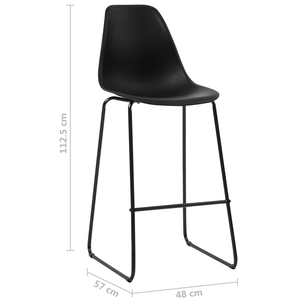 Chaises de bar lot de 2 noir plastique Tabourets de bar vidaXL   