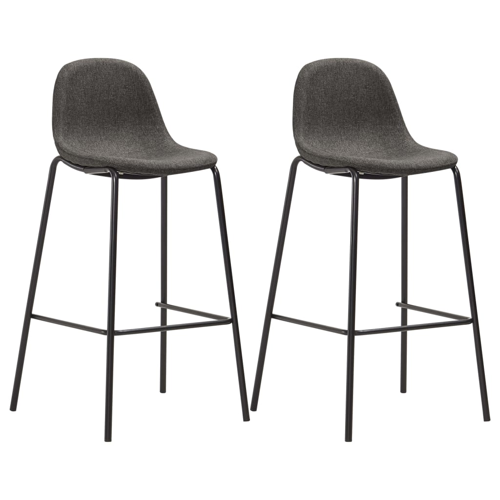 Chaises de bar lot de 2 gris foncé tissu Tabourets de bar vidaXL   