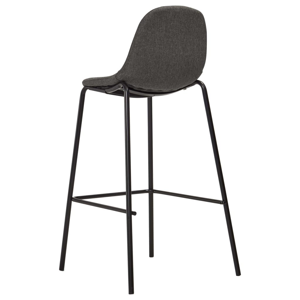 Chaises de bar lot de 2 gris foncé tissu Tabourets de bar vidaXL   