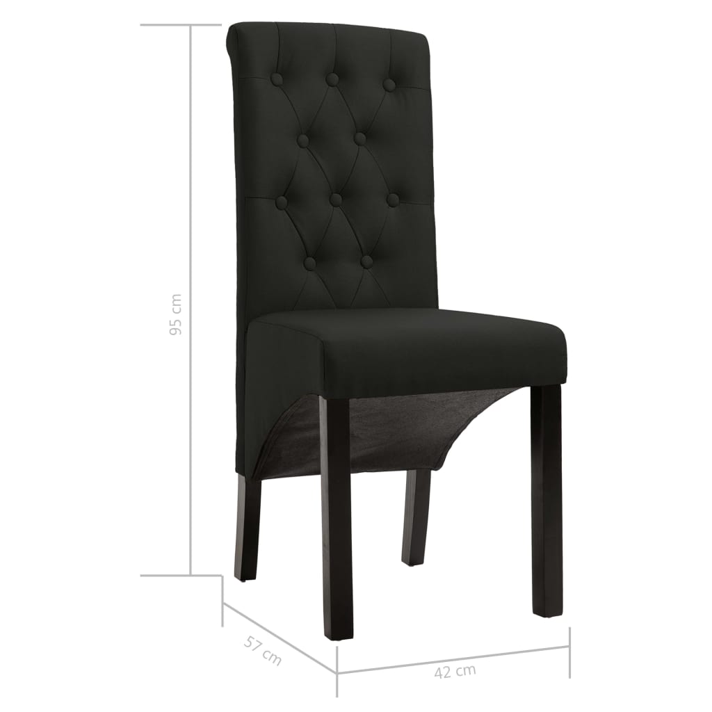 Chaises à manger lot de 4 noir tissu Chaises de cuisine vidaXL   