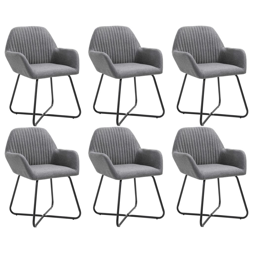 Chaises à manger lot de 6 gris foncé tissu Chaises de cuisine vidaXL   