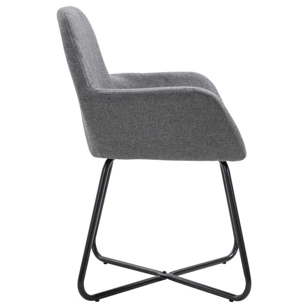 Chaises à manger lot de 6 gris foncé tissu Chaises de cuisine vidaXL   