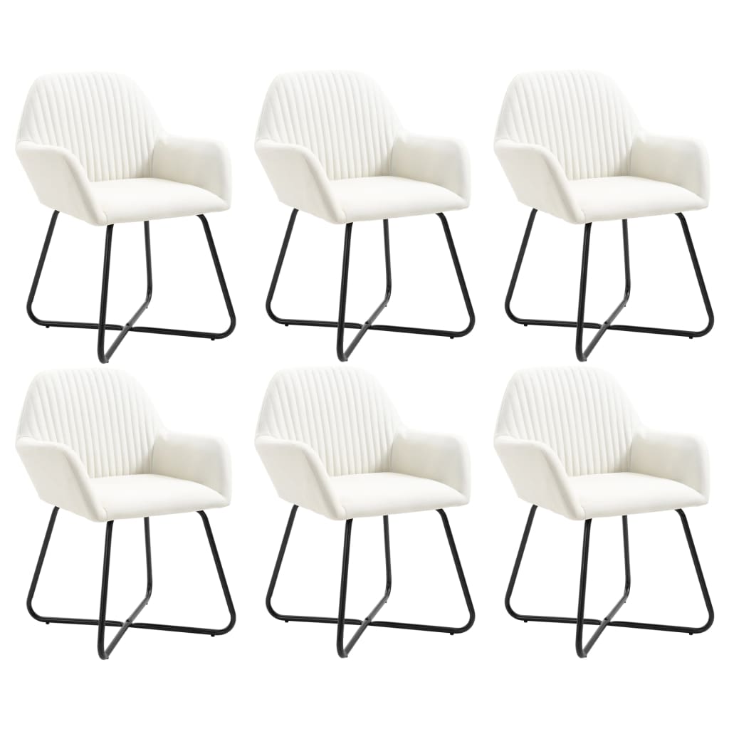 Chaises à manger lot de 6 crème tissu Chaises de cuisine vidaXL   