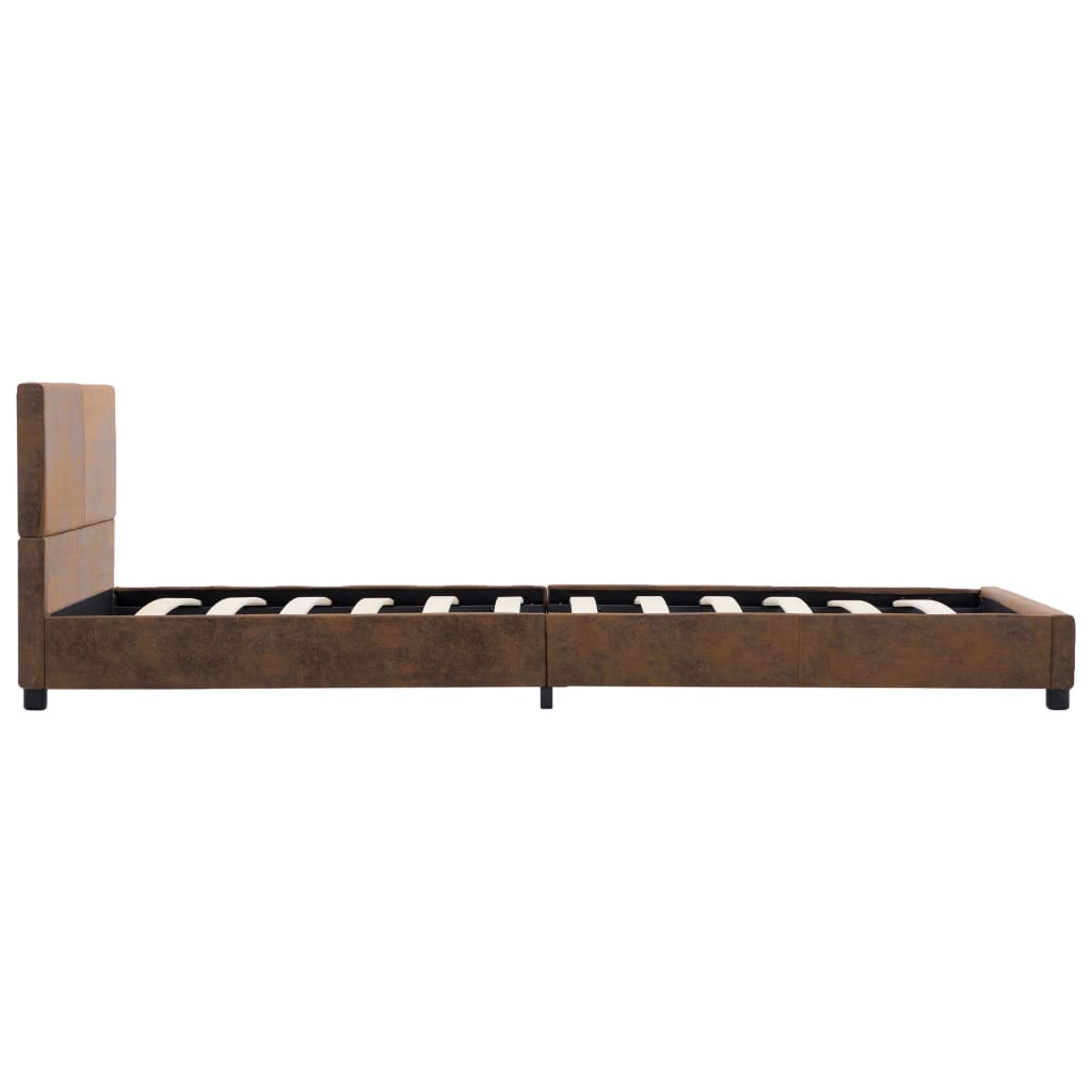 Cadre de lit Marron Similicuir daim 100 x 200 cm Lits & cadres de lit vidaXL   