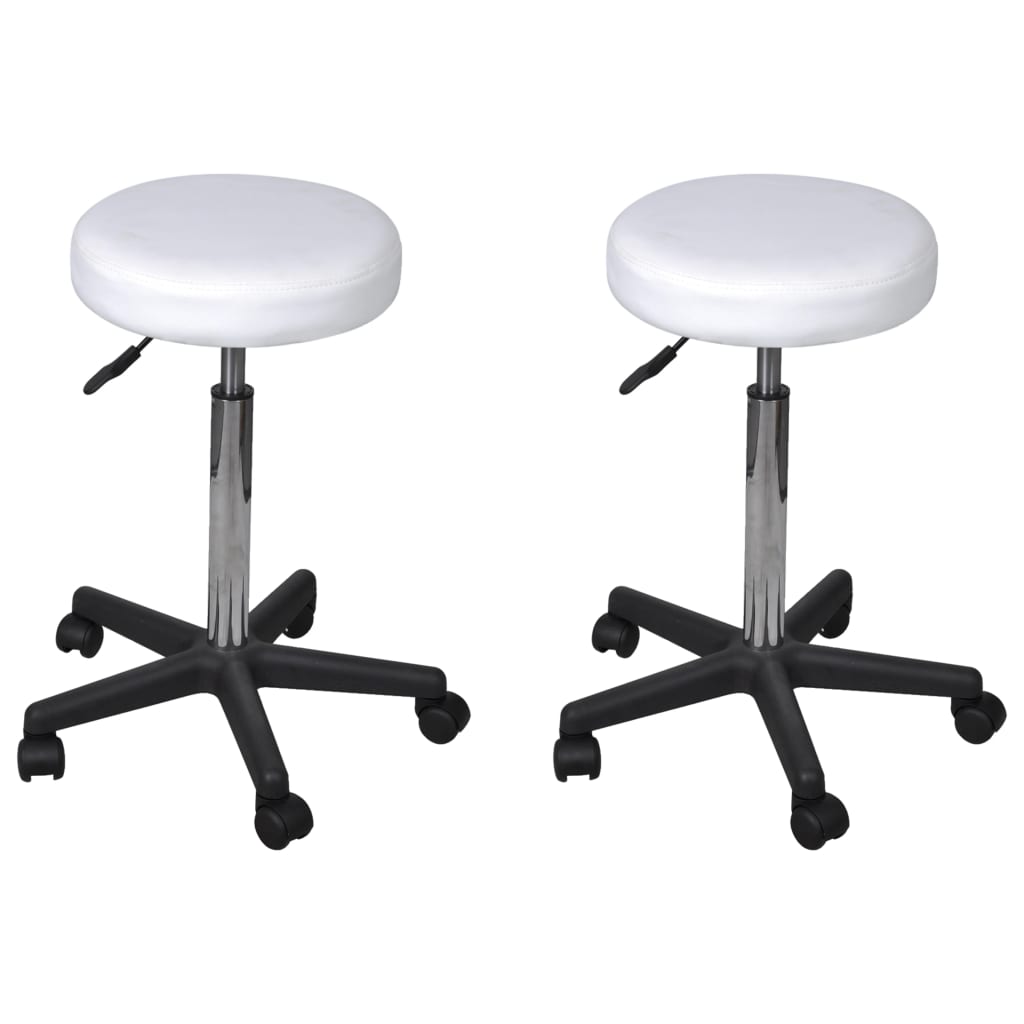 Tabourets de bureau 2 pcs Blanc 35,5x84 cm Similicuir Chaises de bureau vidaXL   