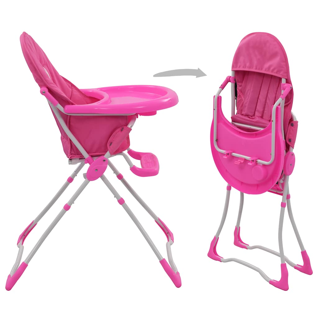 Chaise haute pour bébé Rose et blanc Chaises pour enfants vidaXL