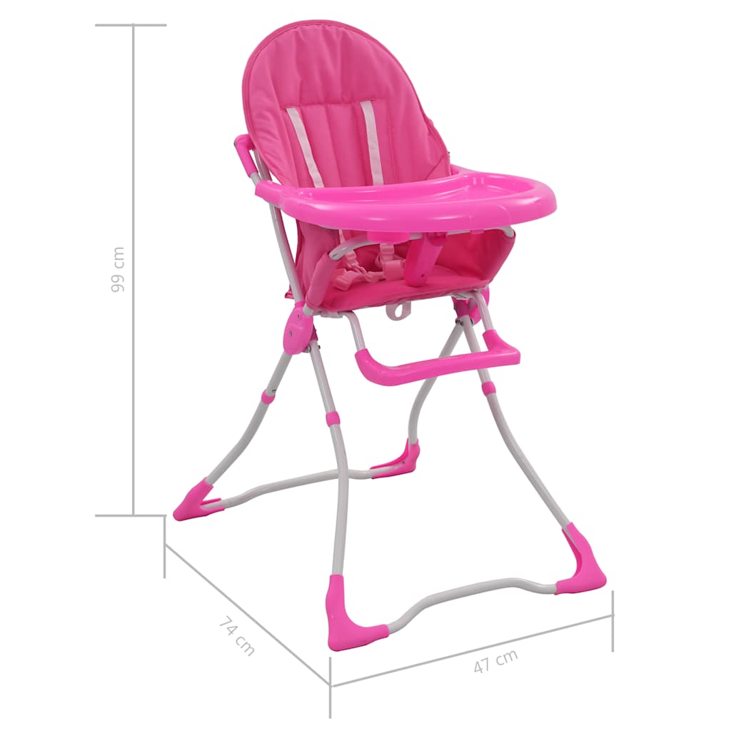 Chaise haute pour bébé Rose et blanc Chaises pour enfants vidaXL