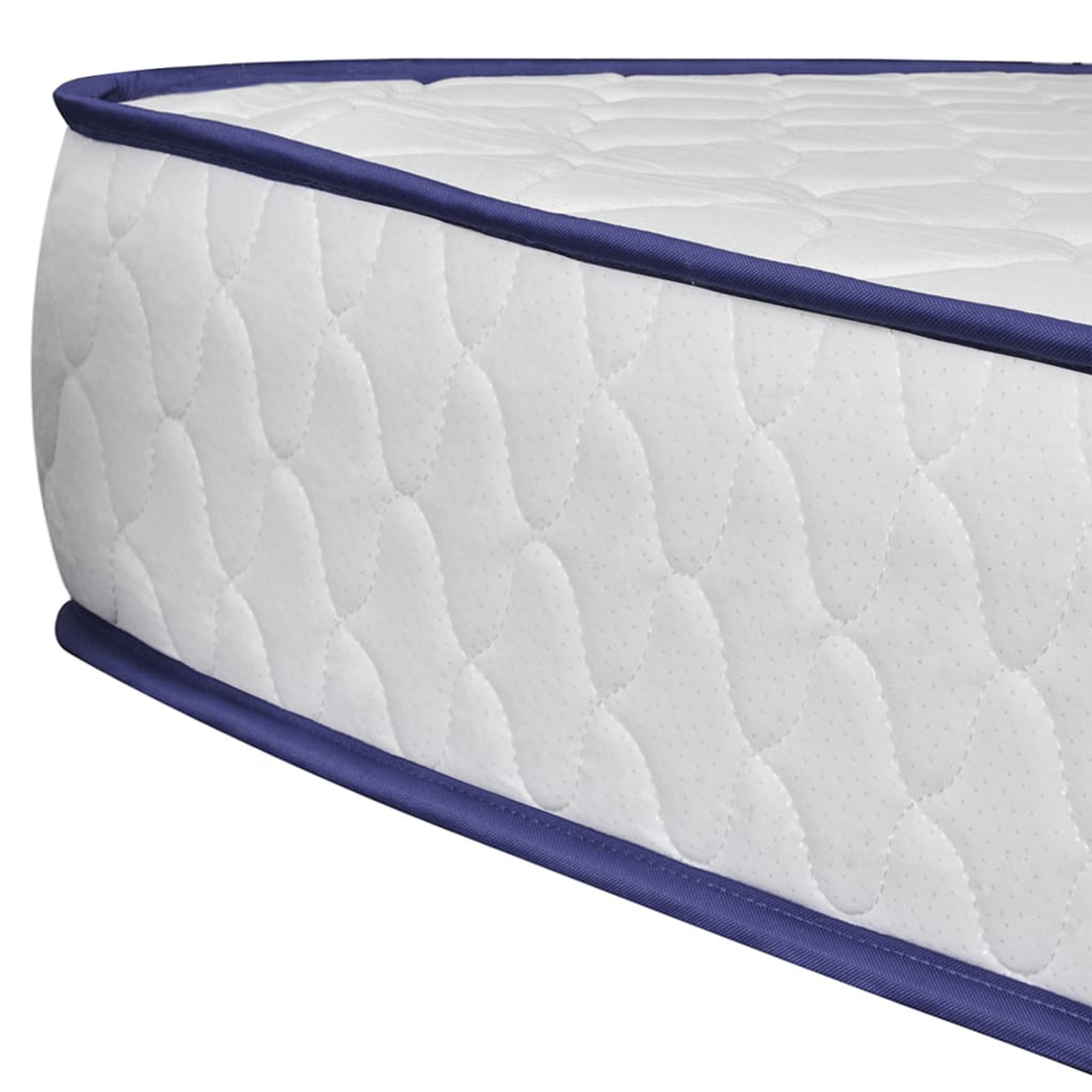 Lit avec matelas à mémoire de forme Blanc Similicuir 90x200 cm Lits & cadres de lit vidaXL   