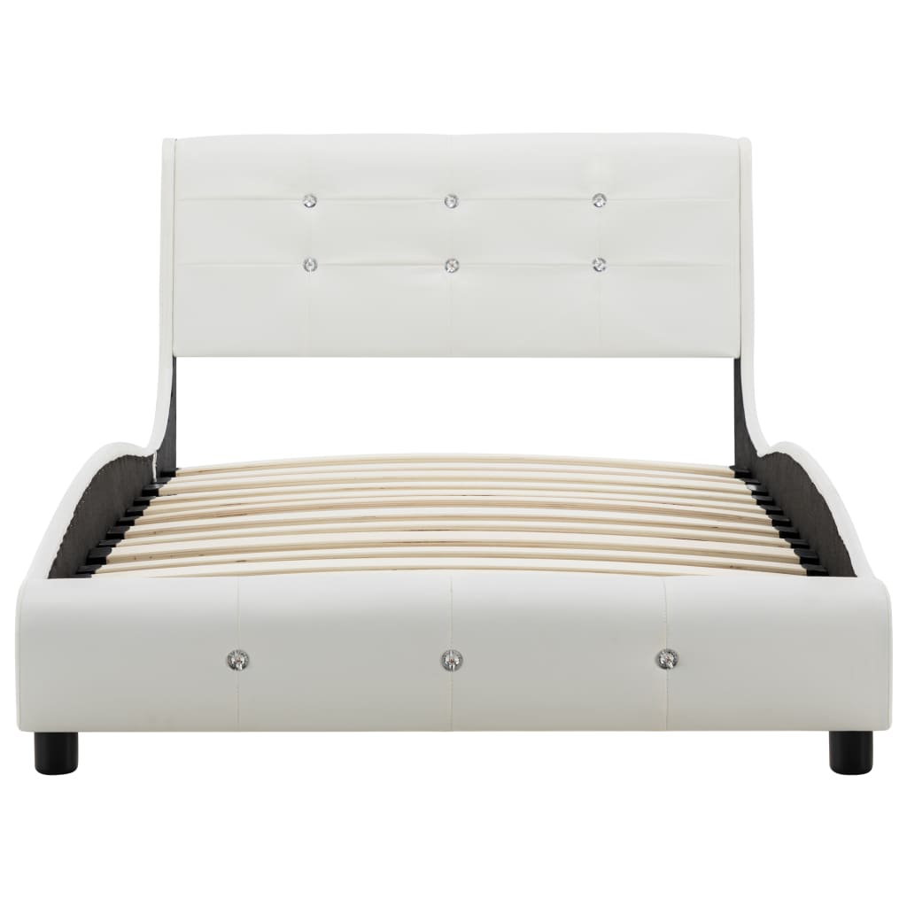 Lit avec matelas à mémoire de forme Blanc Similicuir 90x200 cm Lits & cadres de lit vidaXL   