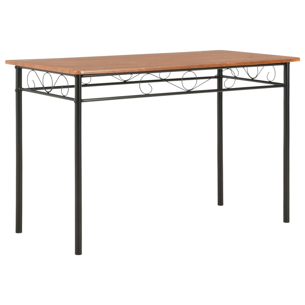 Ensemble de salle à manger 5 pcs MDF et acier Marron Meubles de salle à manger vidaXL   