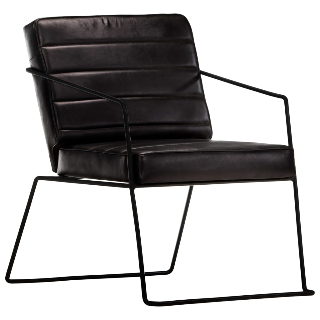 Fauteuil Noir Cuir véritable Fauteuils vidaXL   