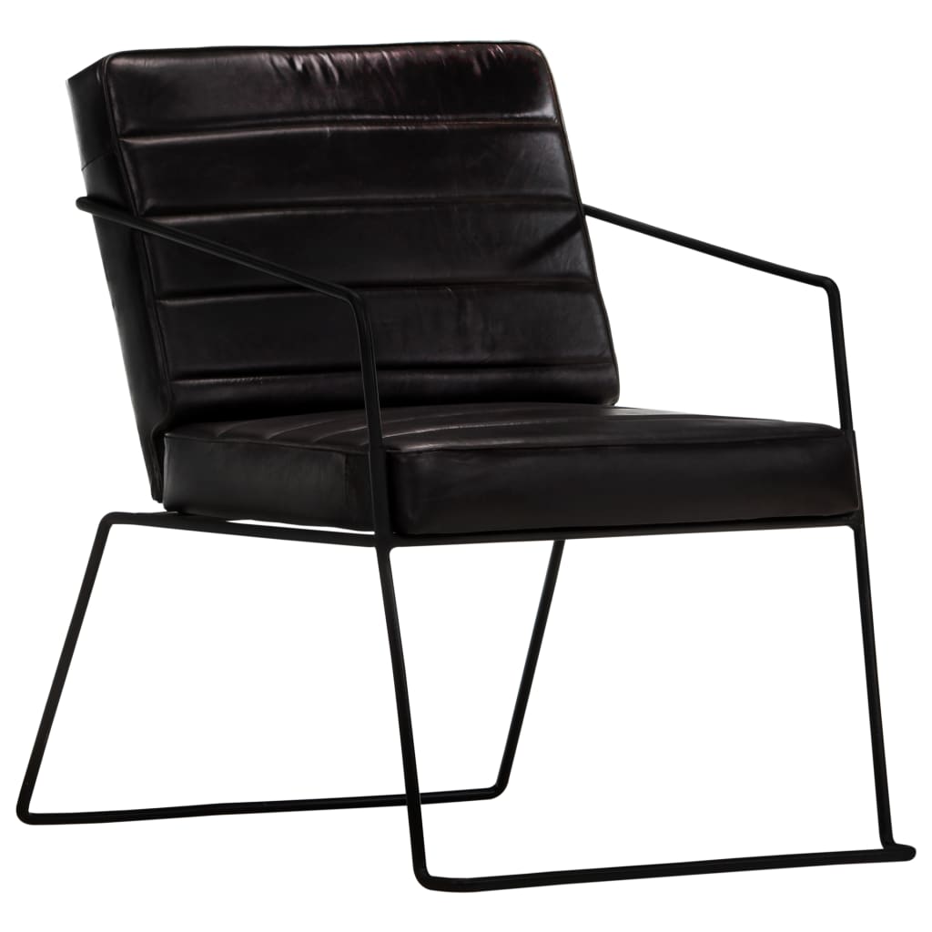 Fauteuil Noir Cuir véritable Fauteuils vidaXL   