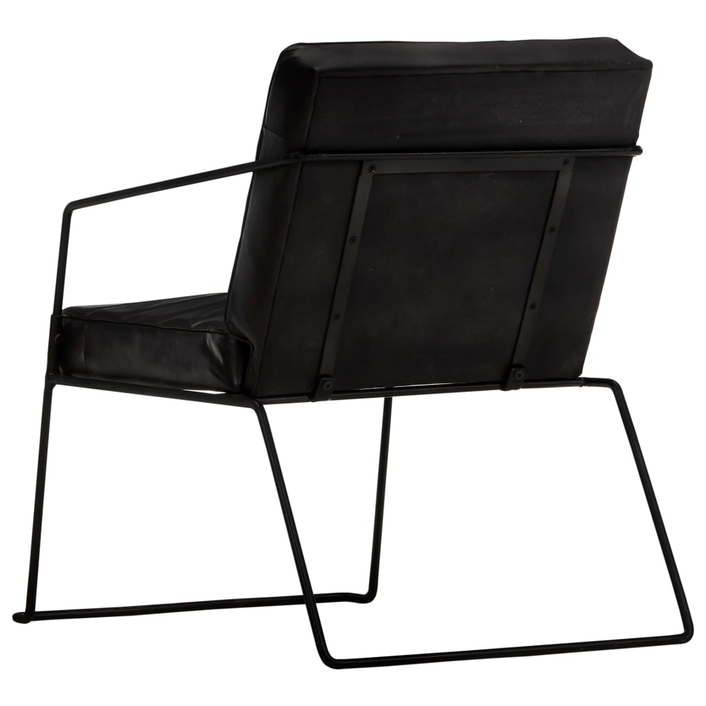 Fauteuil Noir Cuir véritable Fauteuils vidaXL   