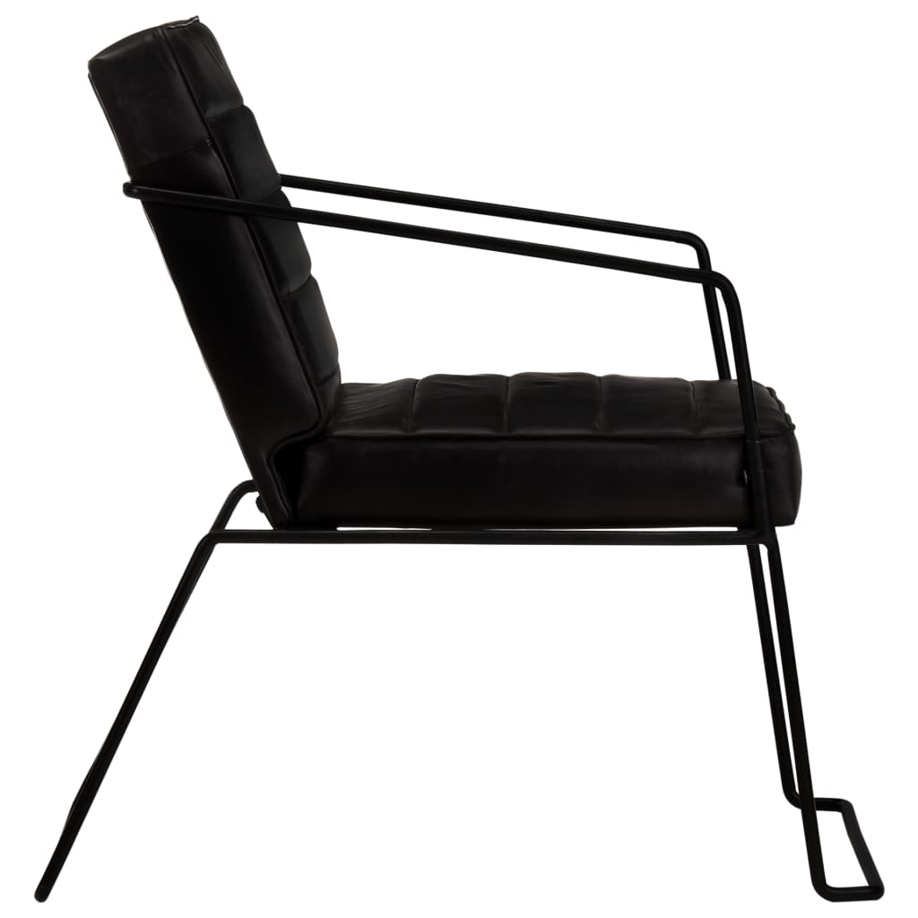 Fauteuil Noir Cuir véritable Fauteuils vidaXL   