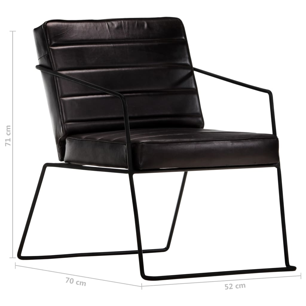 Fauteuil Noir Cuir véritable Fauteuils vidaXL   