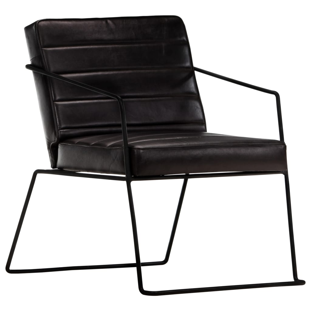 Fauteuil Noir Cuir véritable Fauteuils vidaXL   