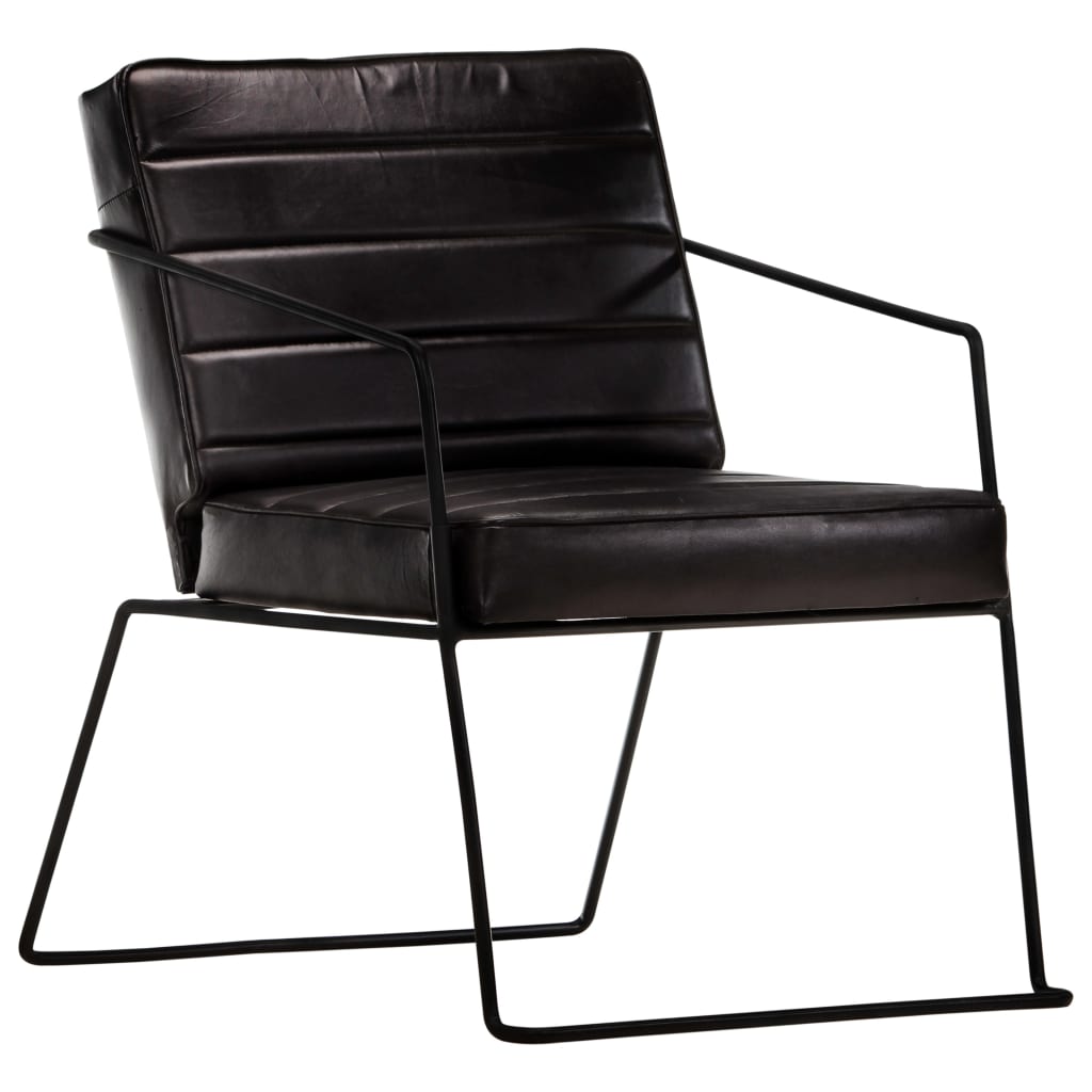 Fauteuil Noir Cuir véritable Fauteuils vidaXL   