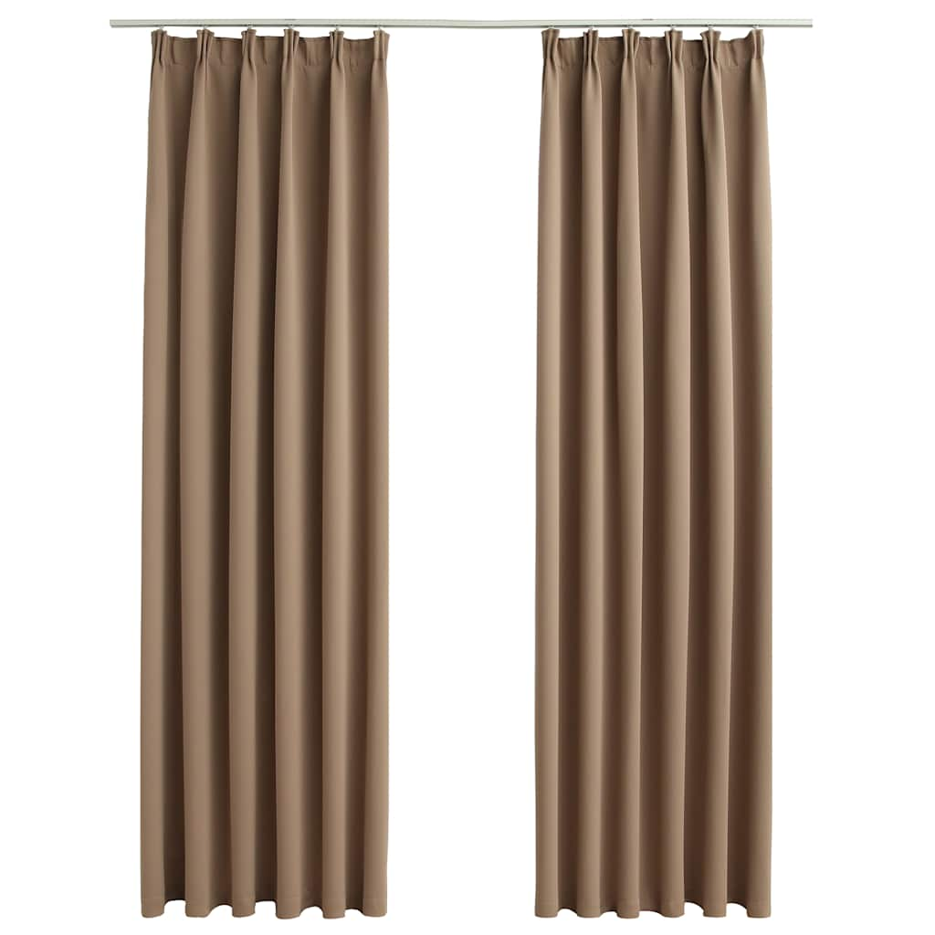 Rideaux occultants avec crochets 2 pcs Taupe 140x245 cm Rideaux vidaXL