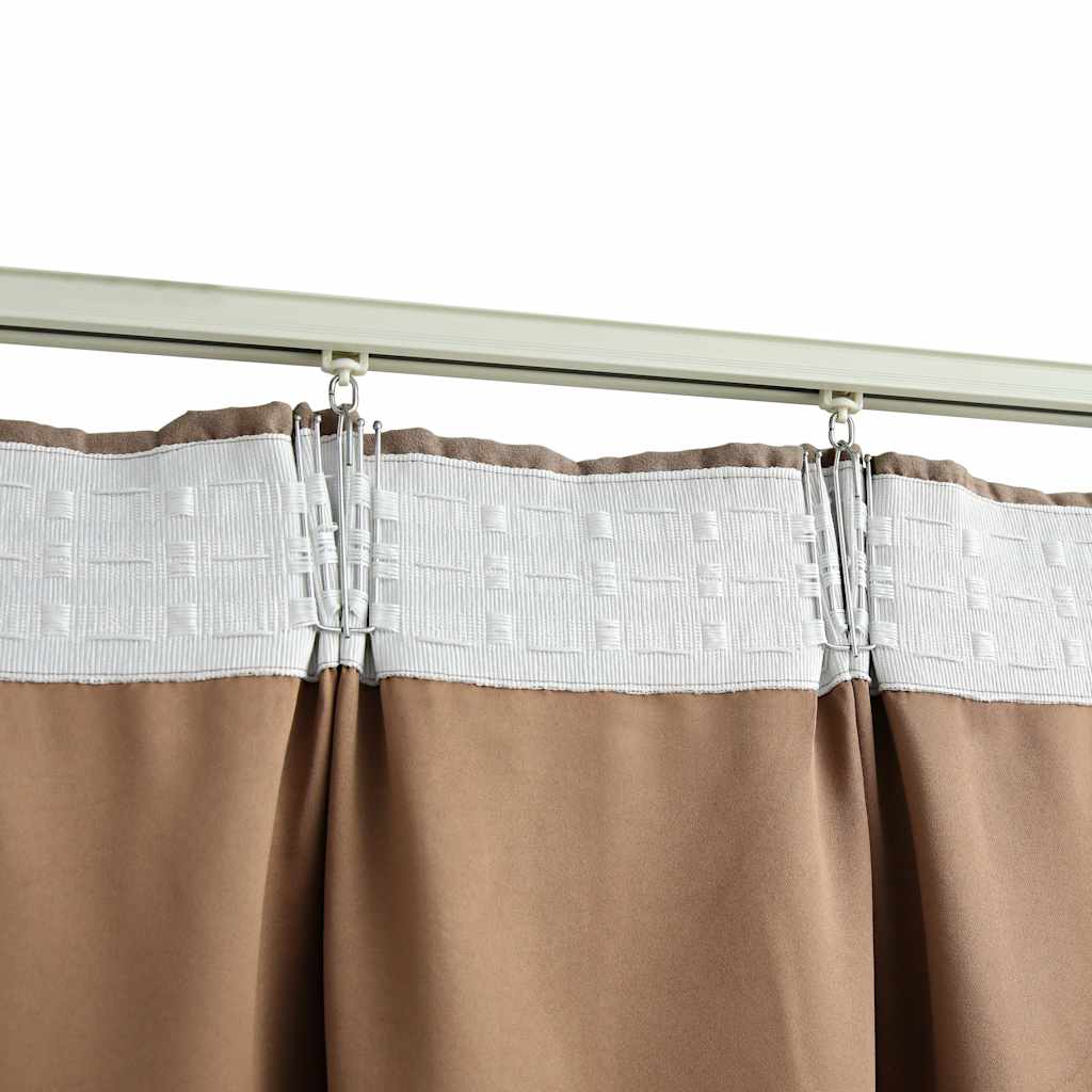 Rideaux occultants avec crochets 2 pcs Taupe 140x245 cm Rideaux vidaXL