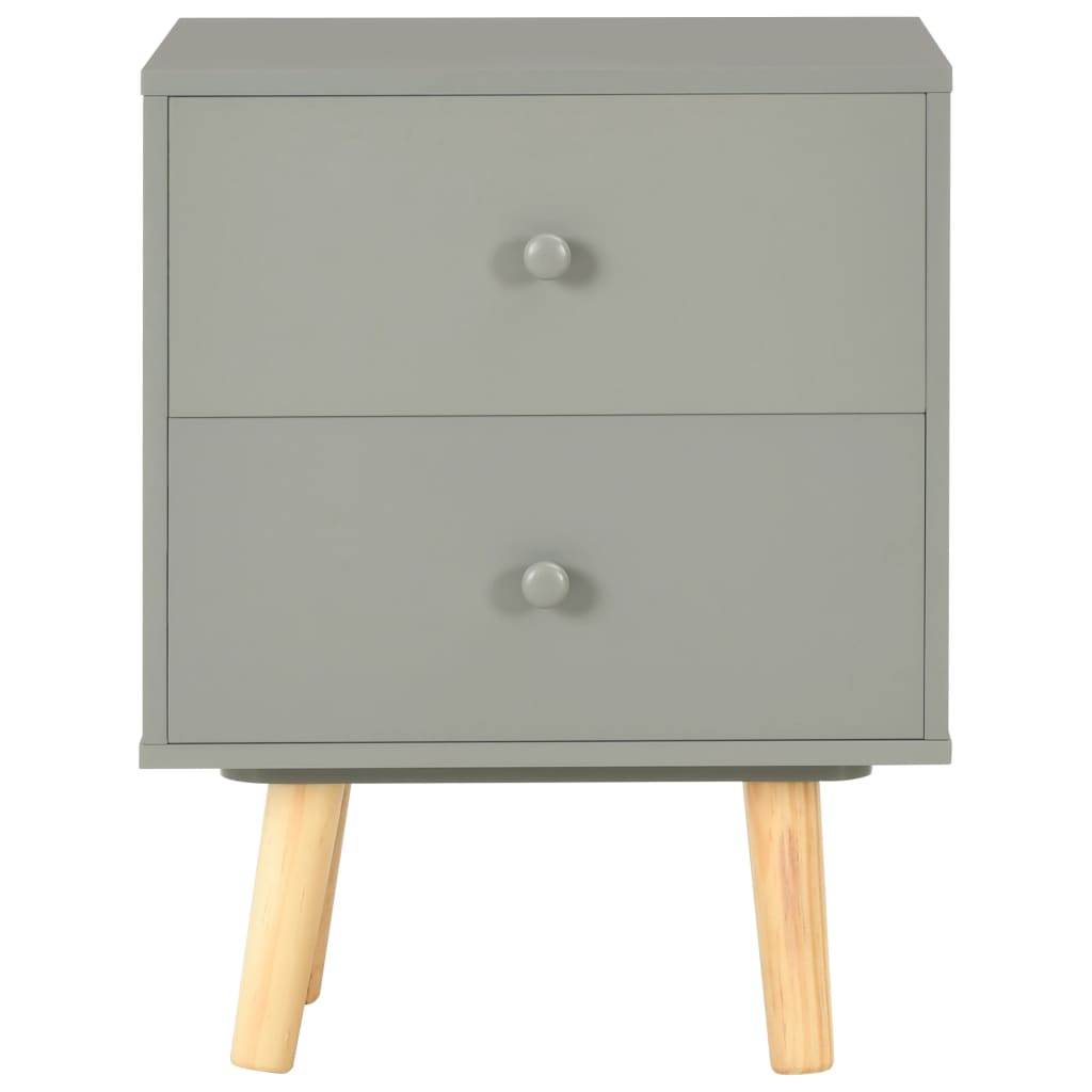 Tables de chevet 2 pcs Gris 40 x 30 x 50 cm Pin massif Tables de chevet vidaXL   