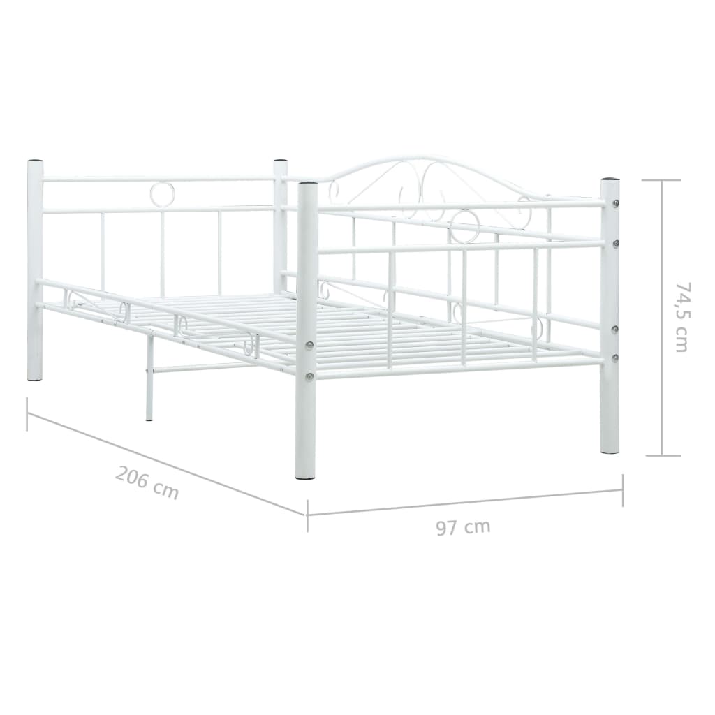 Cadre de lit de repos Blanc Métal 90 x 200 cm Lits & cadres de lit vidaXL   