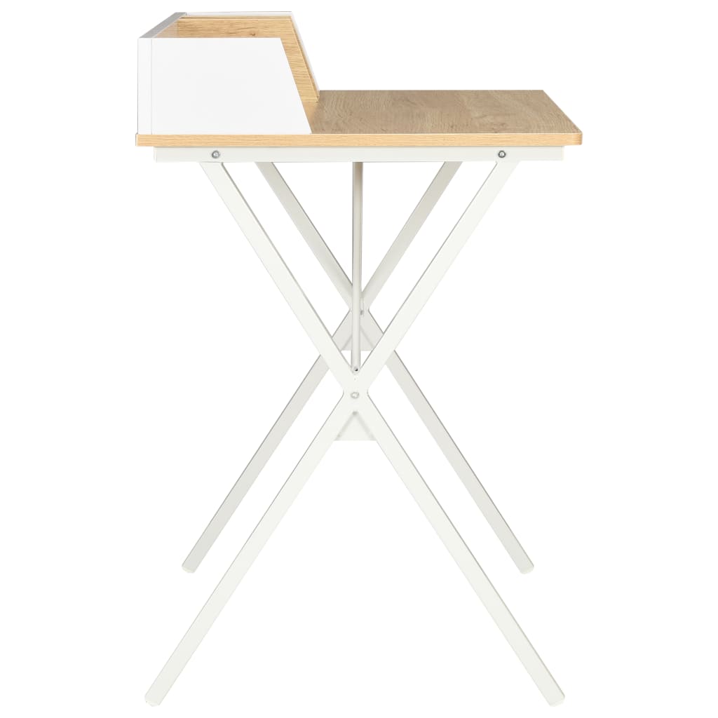 Bureau Blanc et naturel 80x50x84 cm Bureaux vidaXL   