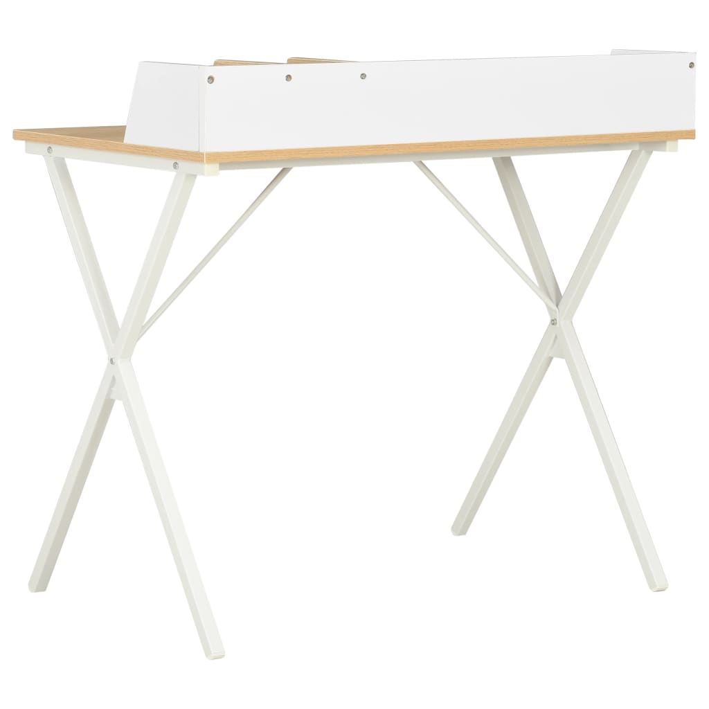 Bureau Blanc et naturel 80x50x84 cm Bureaux vidaXL   