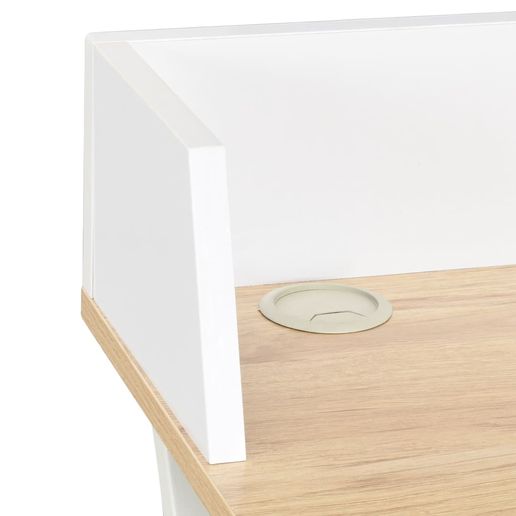 Bureau Blanc et naturel 80x50x84 cm Bureaux vidaXL   