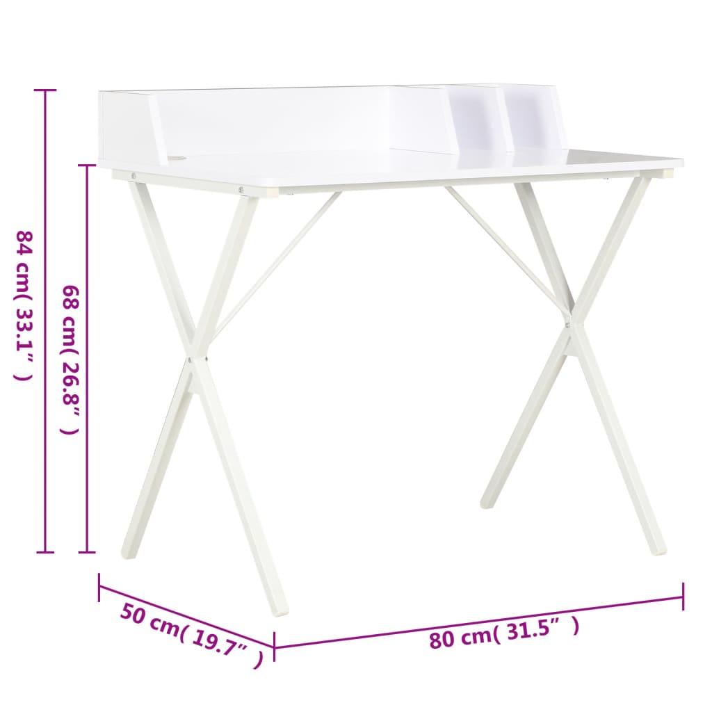 Bureau Blanc 80x50x84 cm Bureaux vidaXL   