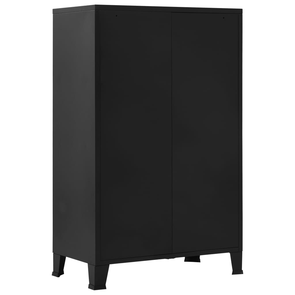 Armoire de bureau avec portes en maille Acier 75x40x120 cm Noir Classeur à tiroirs vidaXL   