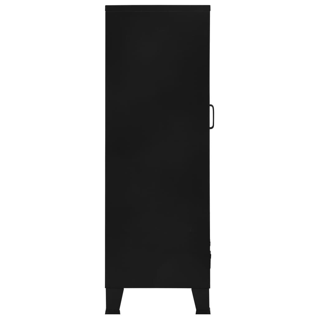 Armoire de bureau avec portes en maille Acier 75x40x120 cm Noir Classeur à tiroirs vidaXL   